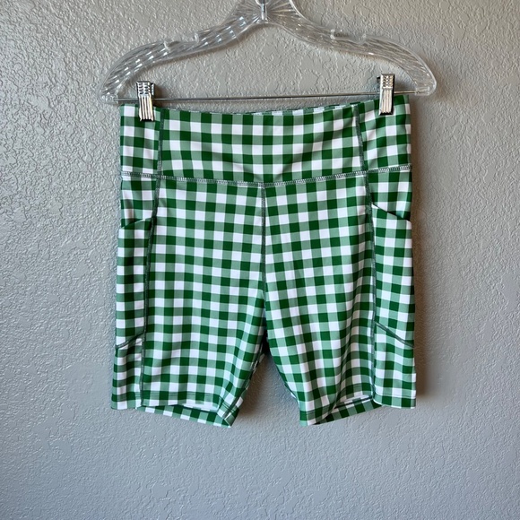 Tuckernuck Tnuck Sport Green Sport Trellis Gingham 6 in Ava Bike Shorts - Picture 4 of 11